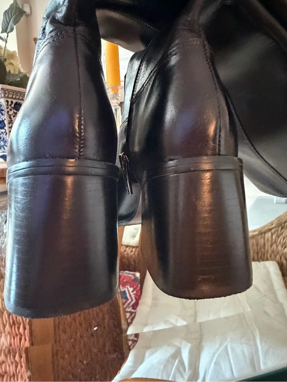 Vince Camuto Sangeti Knee-High Block Heel Leather Boots
